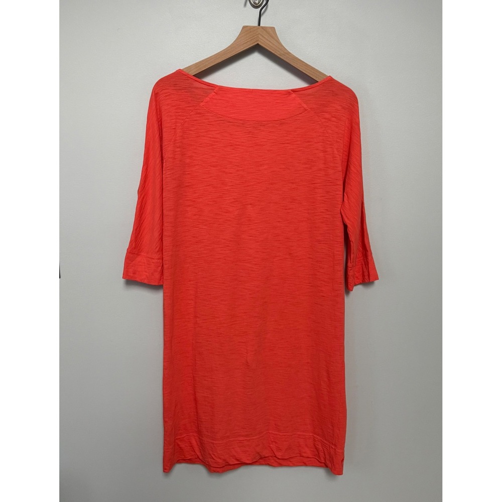 Lilly Pulitzer Coral Orange Pima Cotton 3/4 Sleeve T-Shirt Dress Size Medium - Picture 6 of 11